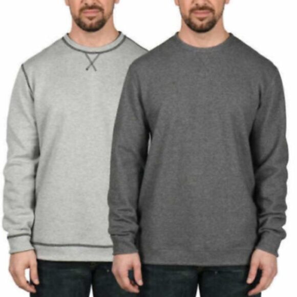 NEW Island Sands Gray Long Sleeve Reversible Crew Neck Sweatshirt Size XL - Picture 1 of 11